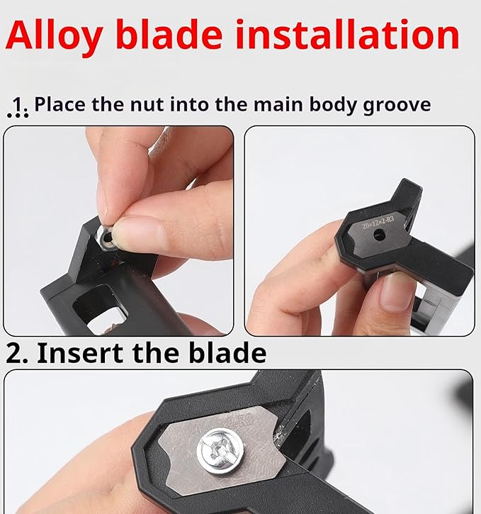Adjustable chamfering edge trimmer with trimmer, integrated utility blade and carbide tip, main body made of aluminum alloy, suitable for wood, hand planing
