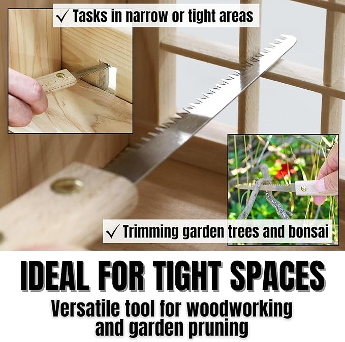 KAKURI Mini Keyhole Saw 3" - Slim Japanese Pull Saw for Woodworking, Curved Cuts, Craft & Hobby - Made in Japan