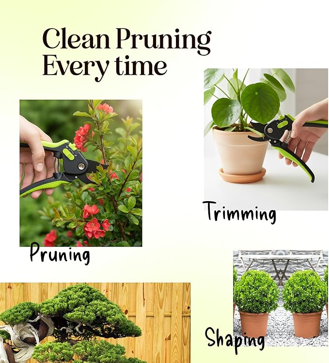 Ultra Sharp Pruning Shears Hedge Clipper ??Cuts 3X Easier, Dual-Size Opening, Weak Hand Arthritis Clippers, Rust-Resistant Pruner, Effortlessly Cuts