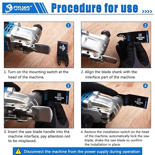 Carbide Oscillating Tool Blades, 1-3/8'' Multitool Blades Quick Release for Hard Material, Metal, Nails. Bolts. Screws Other Hard Materials (3-Pack)