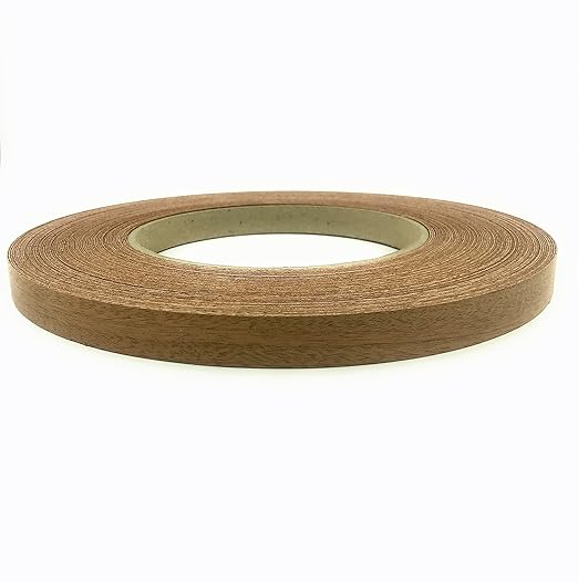 Edge Supply Mahogany 13/16 in x 250 ft Roll ??Pre-Glued Iron On Wood Veneer Tape ??Wood Veneer Edge Banding Tape with Hot Melt Adhesive, Smooth Sanded Finish Ideal for Furniture & DIY, Made in USA
