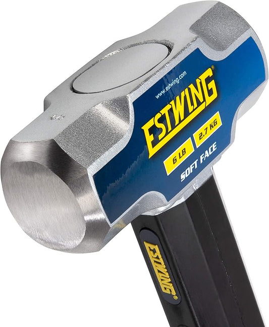 Estwing 6 lb Soft Face Sledge Hammer - 36" Indestructible Handle, Shock-Absorbing Grip, Overstrike Resistant