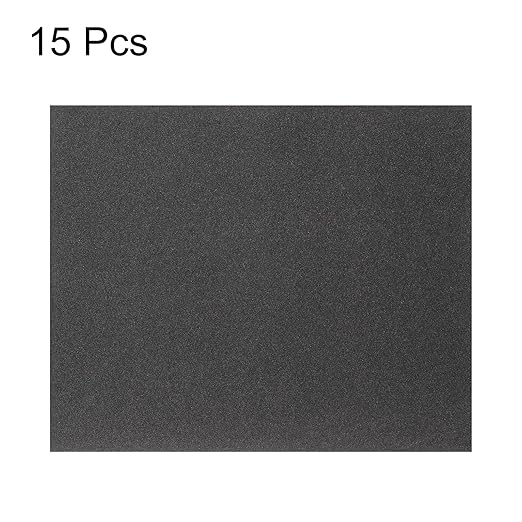 HARFINGTON 15pcs Sandpaper 100 Grit 9 x 11 Inch C-Weight Backing Silicon Carbide Abrasive Wet Dry Sanding Sheets for Wood Finishing, Metal Sanding, Automotive Polishing
