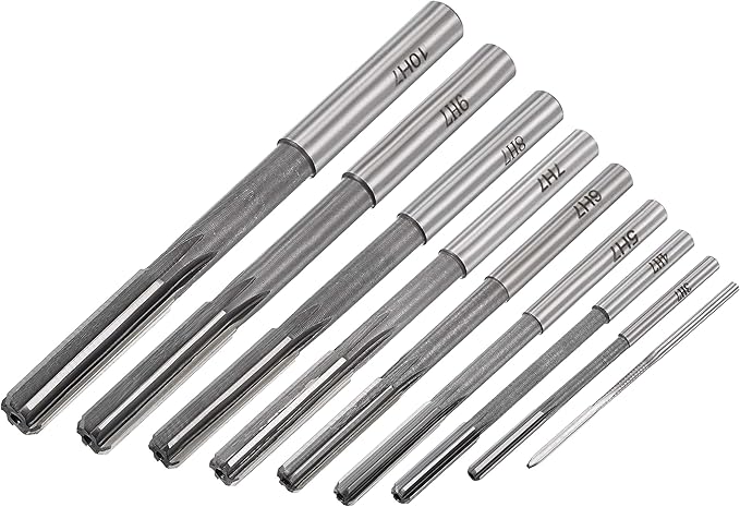 uxcell Chucking Reamer Set Lathe Machine Reamer Straight Flute Milling Cutter High Speed Steel H7 Tolerance (2mm 3mm 4mm 5mm 6mm 7mm 8mm 9mm 10mm) 9pcs