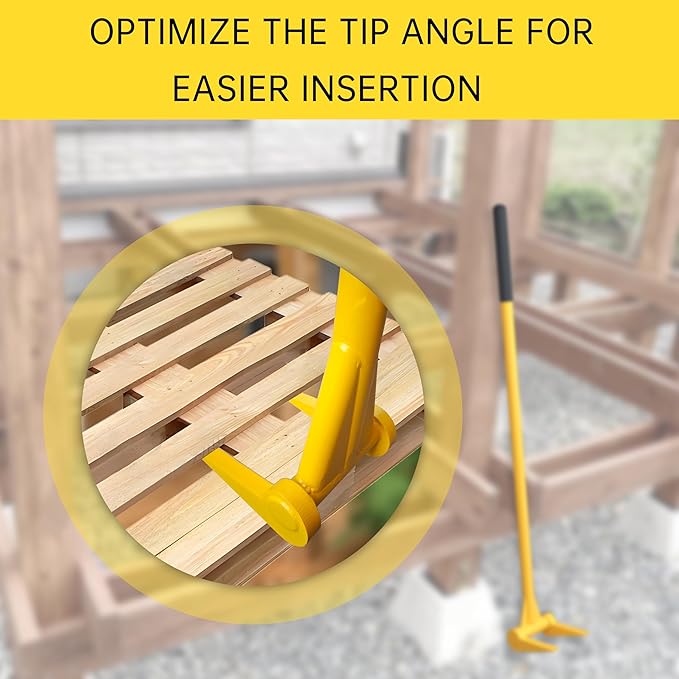Upgrade ZOOKASEA Pallet Buster 45" with Handle, Heavy Duty Deck Board Removal Tool,Non-Slip Pry Bar Breaker for Flooring, Framing, Roofing and Construction