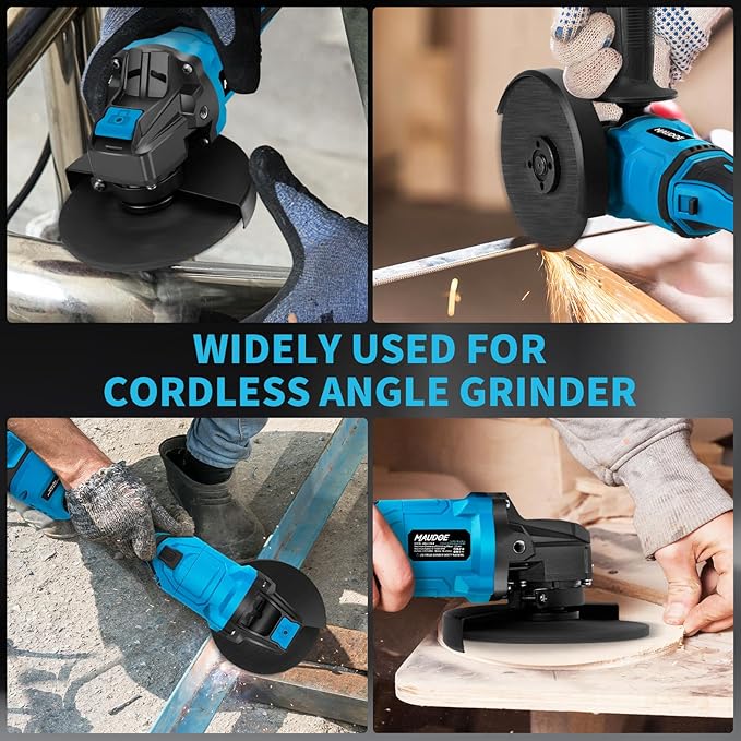 5" Cordless Angle Grinder Kit, 21V Brushless Power Grinders Tool with 2 x 4.0Ah Battery, 125MM, 10000 RPM Electric Metal Cut Off Tool with 8 Cutting Disc for DIY, Cutting, Grinding, Polishing