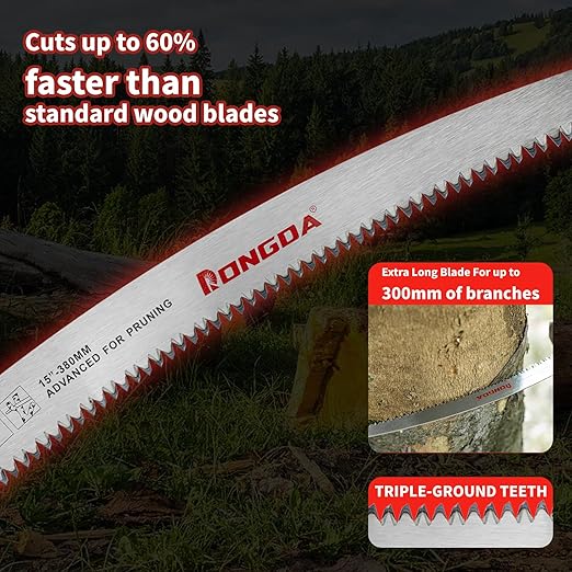15 Inch Japanese Teeth Reciprocating Saw Blades 3-Piece, Arc Edge Wood Pruning Blades, 6TPI for Tree Trimming, Wood Cutting, Durable & Sharp, Fits Most Reciprocating Saws