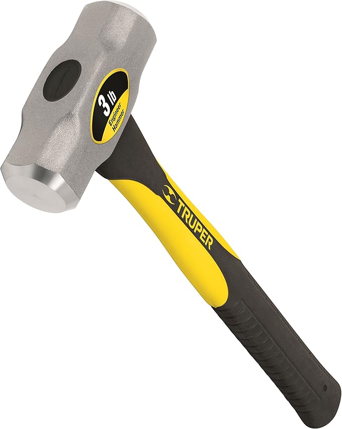 Truper 30926 3-Pound Engineer Hammer, Fiberglass Handle, 16-Inch