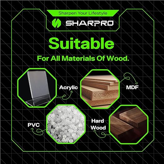 SHARPRO 90 Degree V Bit 1/4 Shank CNC, Engraving Bits for 2 Flute Groove Router bits on Wood, PVC, Plastic and Acrylic (3PCS).