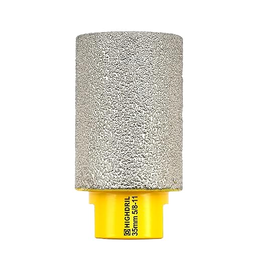 HIGHDRIL Diamond Milling Finger Bits for Enlarging and Shaping Hole,Diameter 35mm (1-3/8") Dry Drilling Core Bit for Porcelain,Hard Ceramic,Granite and Marble