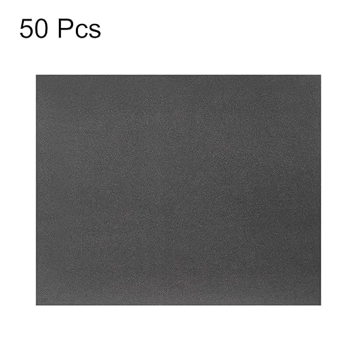 HARFINGTON 50pcs Sandpaper 180 Grit 9 x 11 Inch C-Weight Backing Silicon Carbide Abrasive Wet Dry Sanding Sheets for Wood Finishing, Metal Sanding, Automotive Polishing