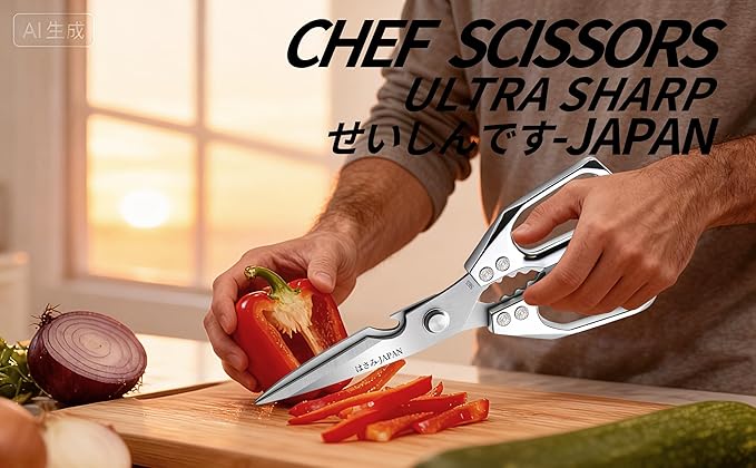 Japanese Kitchen Shears Set, Heavy Duty Poultry Shears All Purpose, Kitchen Meat Scissors for Steak Cutting, Chicken Bones, and Turkey Christmas Gifts for Men Women Mom Dad