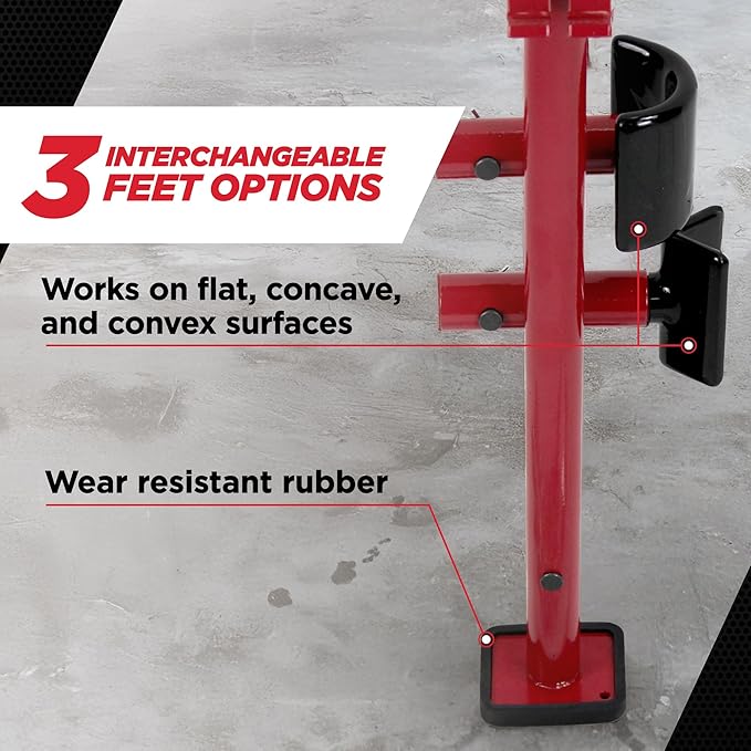 Champ Leverage Bar - 52??Alignment, Prying, and Pulling Stick with 3 Interchangeable Rubber Feet and 6 ft Chain Hook for Auto Body Frame and Panel Repair