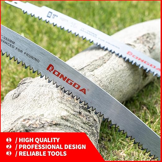 15 Inch Japanese Teeth Reciprocating Saw Blades 3-Piece, Arc Edge Wood Pruning Blades, 6TPI for Tree Trimming, Wood Cutting, Durable & Sharp, Fits Most Reciprocating Saws