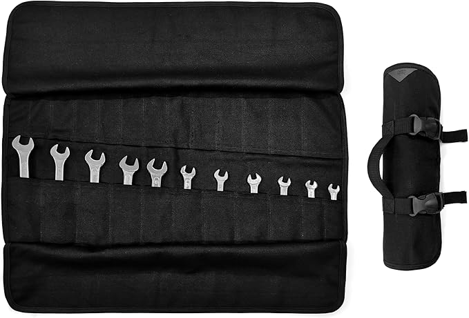 Under NY Sky Tool Roll Organizer, Heavy-Duty Wrench Bag, Portable Hand Tool Pouch for Mechanics, Electricians, and Hand Tools