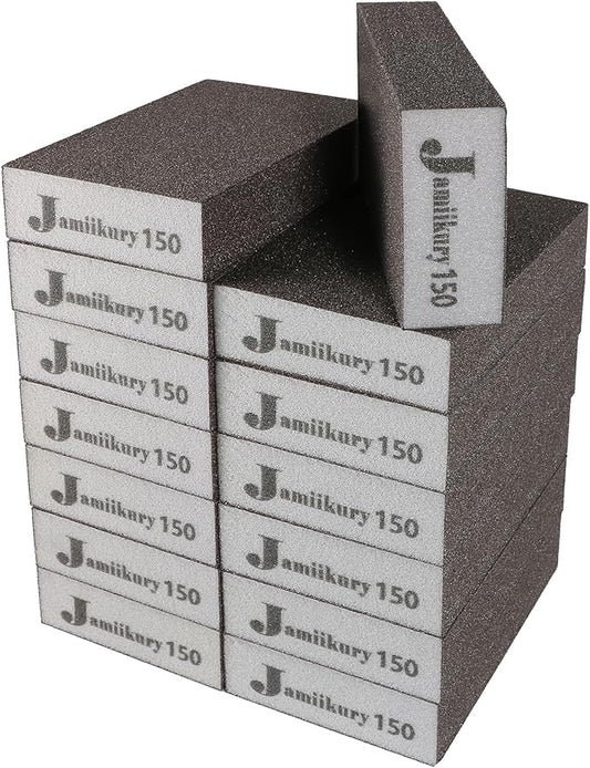 16pcs Sanding Blocks Assortment Kit, Sponge Sand Block Washable and Reusable, Wet & Dry Sandpaper Block for Wood Metal Drywall and Furniture Paint - 150 Grit