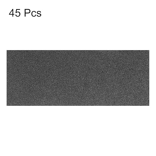 HARFINGTON 45pcs Sandpaper 80 Grit 9 x 3.6 Inch Waterproof Backing Silicon Carbide Abrasive Wet Dry Sanding Sheets for Wood Finishing, Metal Sanding, Automotive Polishing