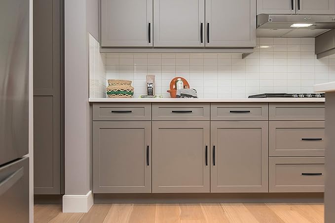 Ravinte 3 Pack | 5-3/16'' Curved Cabinet Pulls Matte Black Kitchen Drawer Pulls Arch Cabinet Handles 5-3/16?쒵ength, 3??Hole Center