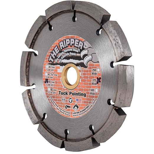 Delta Diamond Ripper Premium 5 Inch Tuck Point Diamond Blade, 3/8" Width, for Mortar Removal (5" X .375)