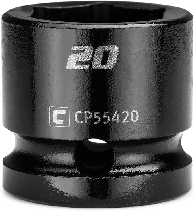 Capri Tools 20 mm Stubby Impact Socket, 1/2 in. Drive, 6-Point, Metric (CP55420)