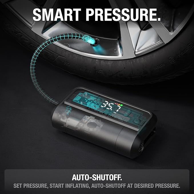 NOCO Air AL5: UltraFast 5A Cordless Tire Inflator ??Portable Battery-Powered Air Compressor Pump ??17 SLPM Airflow Inflates 0??0 PSI in 7 Minutes ??Digital Gauge + Auto-Shutoff