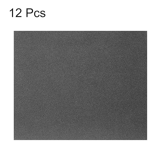 HARFINGTON 12pcs Sandpaper 80 Grit 9 x 11 Inch A-Weight Backing Silicon Carbide Abrasive Wet Dry Sanding Sheets for Wood Finishing, Metal Sanding, Automotive Polishing
