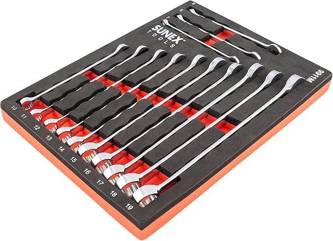 Sunex 9911M 13 Pc. V-Groove Metric Wrench Set in EVA Foam 7mm-19mm