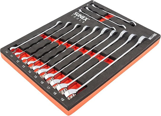 Sunex 9911M 13 Pc. V-Groove Metric Wrench Set in EVA Foam 7mm-19mm