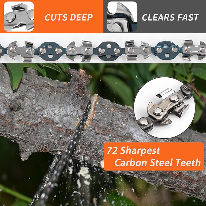 56 Inch High Limb Rope Saw, Hand Chainsaw with 72 Sharp Teeth Blades on Both Sides, Hand Rope Chain Saw Kit Includes Ergonomic Handles, Hand Straps and Storage Case, Manual Tree Limb Cutter