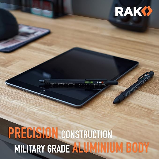 RAK Multitool Pen Gifts for Men, 2-Pack 11 in 1 Multitool Pen Set, Tech Cool Gadgets Stocking Stuffer Holiday Christmas Gifts for Dad, Husband, Grandpa, Him, EDC Tactical Pen Tool, Gift-Ready Box