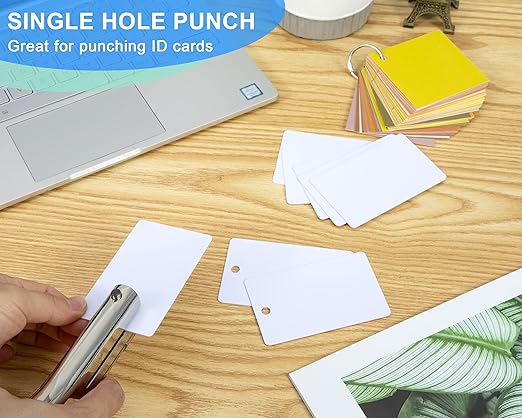 MyLifeUNIT Single Hole Punch, 1/4 Inch Heavy Duty Hole Puncher for Crafts Tags Paper ID Cards PVC Cardboard
