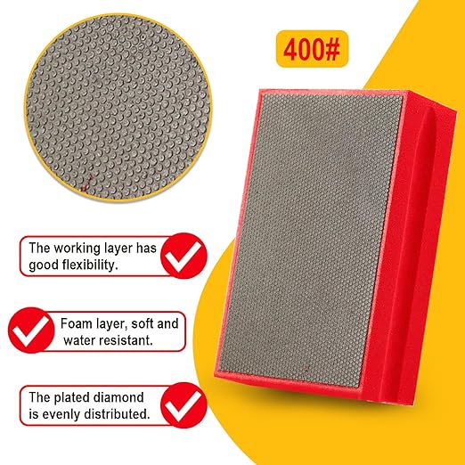 Diamond Hand Polishing Pads Electroplated Diamond Tools Pad for Granite MarbIe Stone Glass 200 Grit