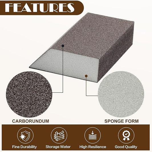 60 Grit Angled Sanding Blocks, Jamiikury Coarse Sand Block Washable and Reusable, Wet & Dry Sandpaper Block for Wood Metal Drywall and Furniture Paint - Pack of 16