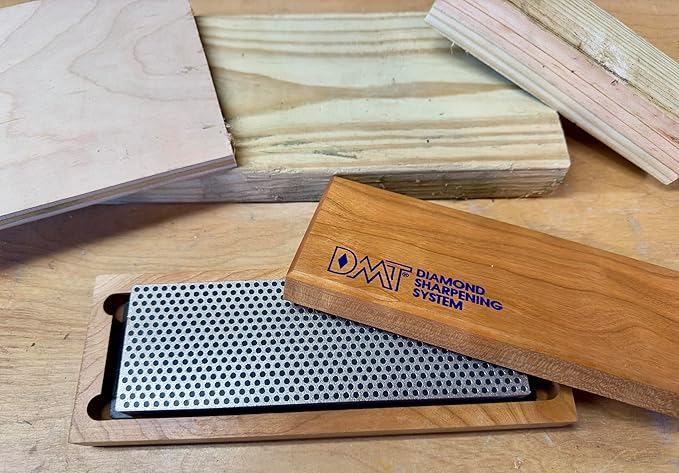 Diamond Machining Technology (DMT) 8" Diamond Whetstone Bench Stone, Extra Coarse Grit Sharpener with Hardwood Box (W8X)