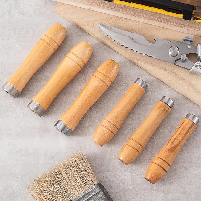 20pcs Wooden File Handles, 10pcs Medium (0.8x3.7 inch) & 10pcs Large (0.9x4.2 inch) for Metal File, Wood File, Screwdriver