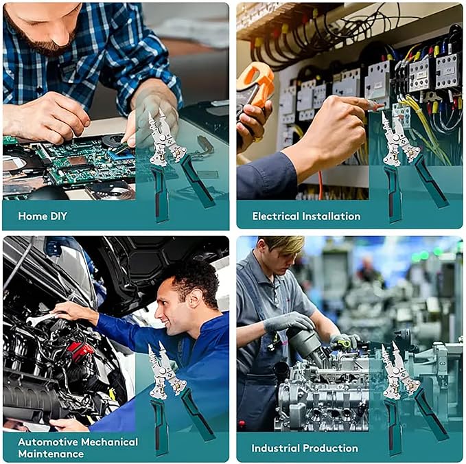 16 in 1 Wire Stripper Twister for Cutting and Pulling Wires, Cable Scissors, Voltage Tester Pliers, 12V to 250V Live, Professional Wire Stripper Electrical Pliers (Green)
