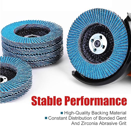 EZARC Flap Disc 20 Pack, 4.5" x 7/8", T29 Zirconia Abrasive Grinding Wheel, 40/60/80/120 Assorted Grits Flap Sanding Disc for Metal, Stainless Steel