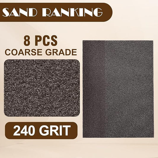 240 Grit Angled Sanding Blocks, Jamiikury Fine Sponge Sand Block Washable and Reusable, Wet & Dry Sandpaper Block for Wood Metal Drywall and Furniture Paint - Pack of 8