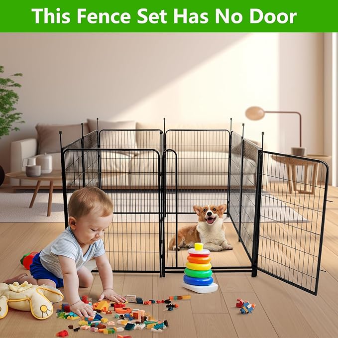 40in(H) Doorless Fence for Garden 14 Panels竊?31.2 Ft(L) Barrier, Outdoor Garden Protection for Dogs Low Threshold,Indoor Fence Without Gate