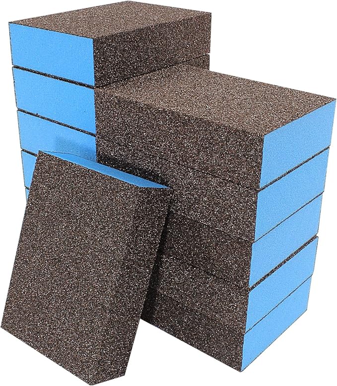 12Pcs Coarse Sanding Sponge 36 Grit, Wet Dry Sanding Block Sanding Sponge Metal Sandpaper Blocks for Drywall Wood Plastic Metal Furniture