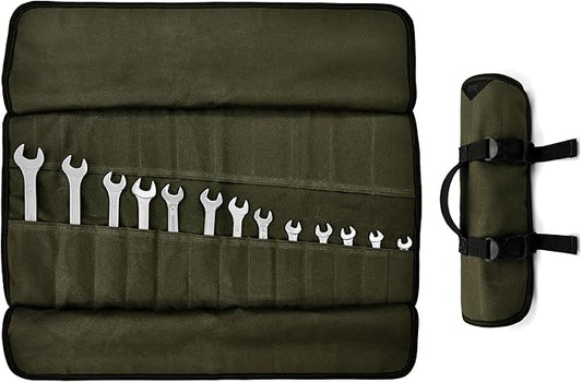Under NY Sky Tool Roll Organizer, Heavy-Duty Wrench Bag, Portable Hand Tool Pouch for Mechanics, Electricians, and Hand Tools
