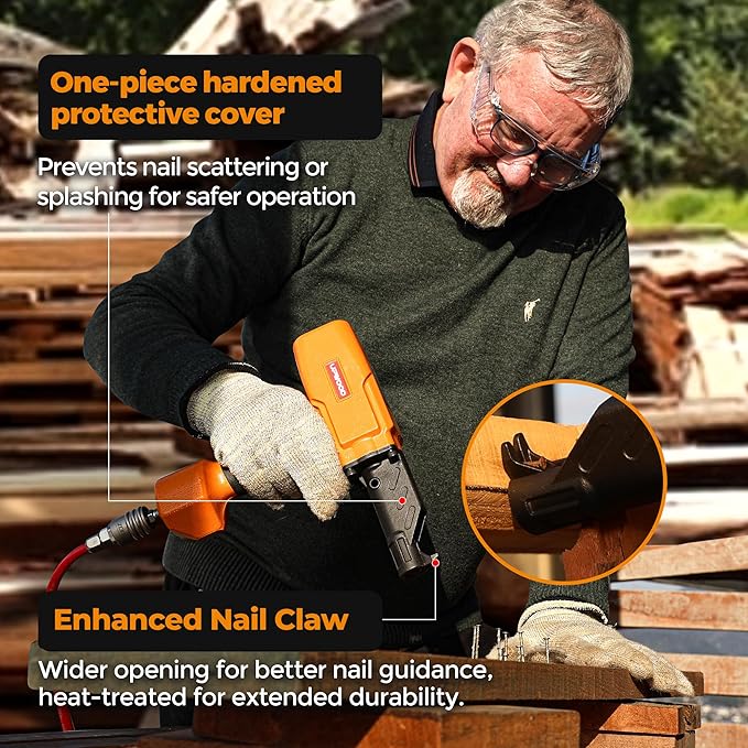 Air Nail Puller Nail Remover Pneumatic Denailer Tool for Recycled Wood Fence Pallet (Ideal for soft or medium-hard woods)