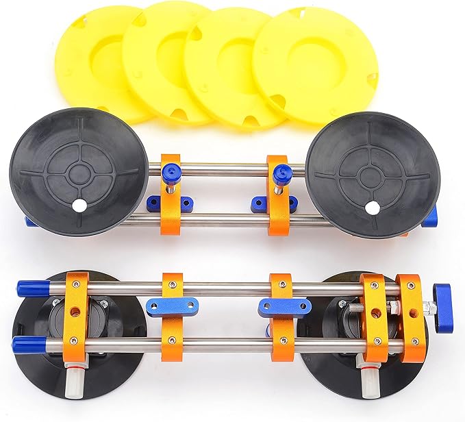 ZUOS Seamless seam Setter with 6" Suction Cups for Seam Joining & Leveling/Professional Countertop, granite竊?Stone, Marble Slab Installation. (double pole 2 PCS)