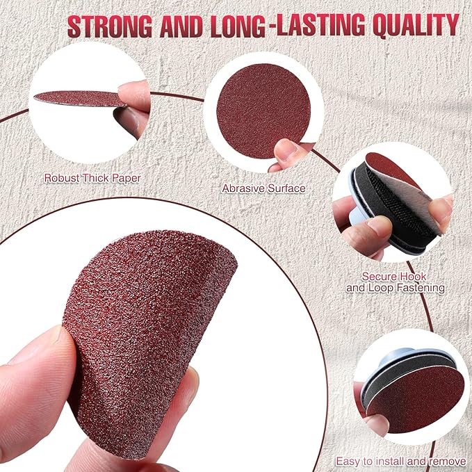 LET'S RESIN LRP-2393 4-in-1 Resin Sander Accessory Kit - 203pcs 3 Inch Hook & Loop Sandpapers, Sanding Disc & 2*Buffing Pads (60/80/100/180/320/600/1000/1500/2000/5000) for Resin Crafts