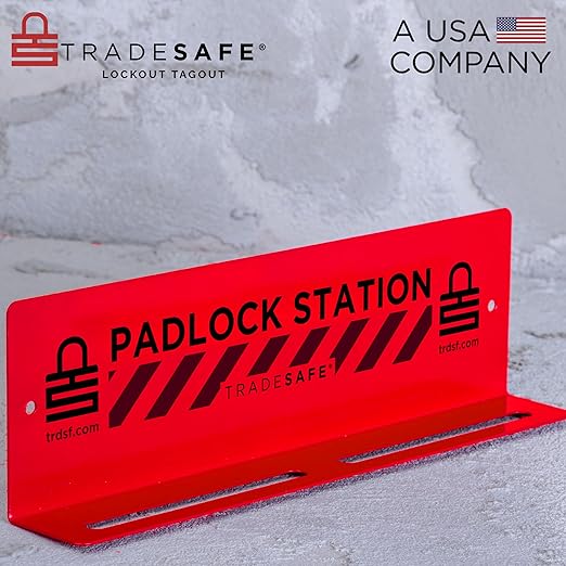 TRADESAFE Lockout Tagout Locks Station - Loto Locks Rack with 10 Padlocks Keyed Different - 2 Keys per Safety Lockout Lock