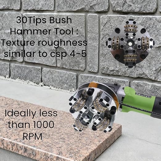 6 Inch Bush Hammer Disc for Coating Removal Stone Texturing, 4 Pieces 30 Tips Roller (5/8"-11 Threaded)