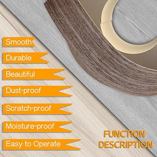 GSCIT Club 12 PCS Walnut Wood Veneer, 8 inch x 8 inch Wood Edge Banding Pre-glued Flexible, Veneer Tape Banding for Cabinet Repair Furniture Restoration
