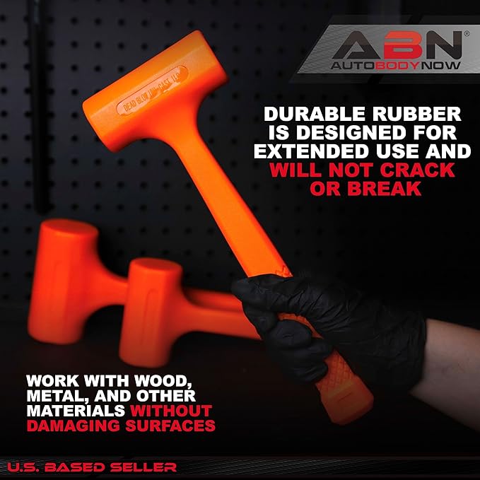 ABN Dead Blow Hammer 3-Piece Set – 1, 2, and 3 lb Pound – Unicast Mallets with Non-Marring Rubber Coating
