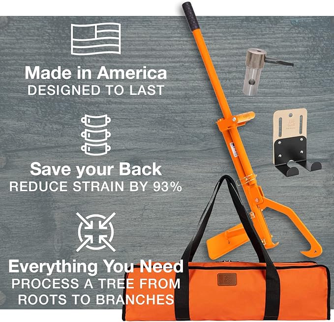 LogOX Forester Package - Includes 3-in-1 Forestry Multitool, Holster, Pickaroon & Gear Bag | Powder-Coated 40??Cant Hook Log Roller, 21??Carrier, and 40??Timberjack (USA Made with A Warranty)