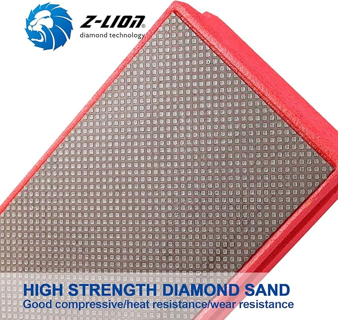 Z-Lion Electroplated Diamond Hand Polishing Pads Foam Back for Granite Marble Stone Glass Ceramic(4pcs/Set)